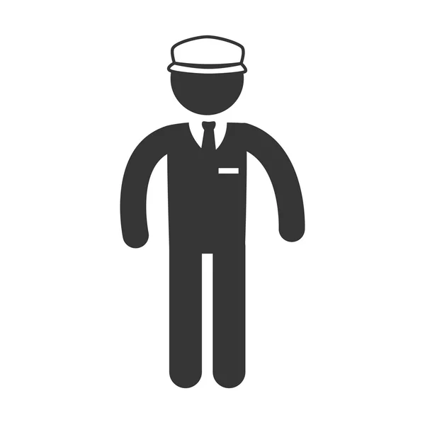 Hombre traje corbata sombrero profesión icono vector gráfico — Vector de stock