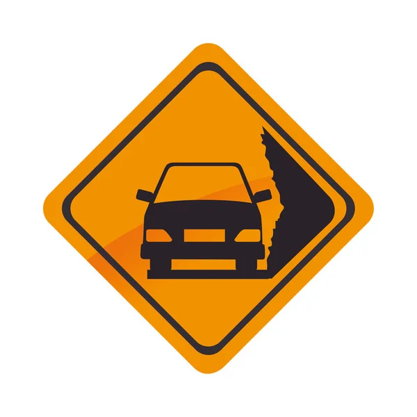 Signe d'avertissement de voiture icône de transport vectoriel graphique — Image vectorielle