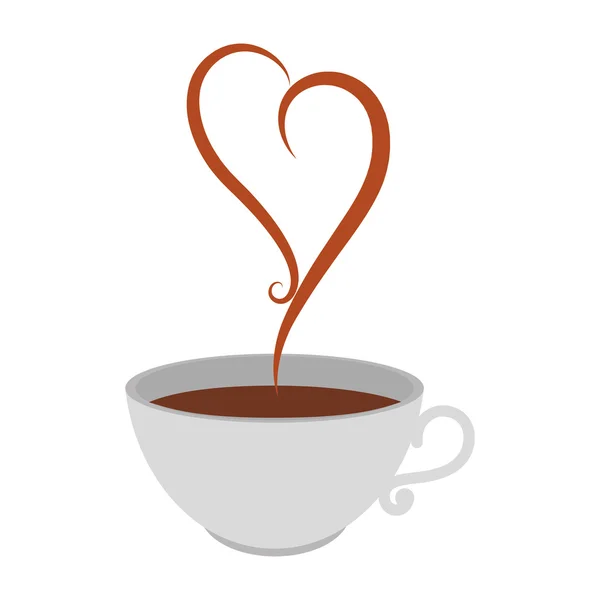 Tasse de café coeur amour icône vectoriel graphique — Image vectorielle