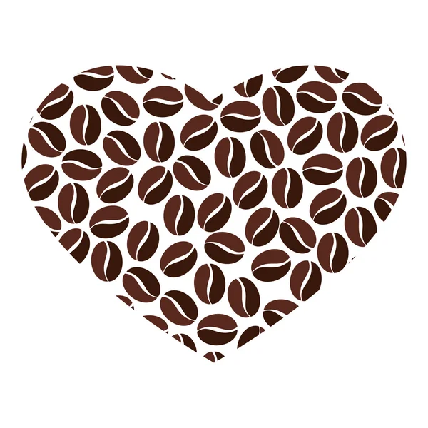 Coffee bean heart love icon vector graphic — Stock Vector