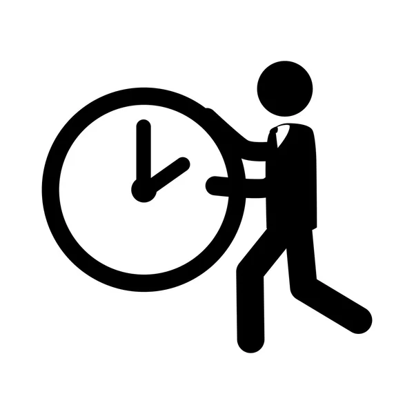 Hombre ejecutar icono de reloj vector gráfico — Archivo Imágenes Vectoriales