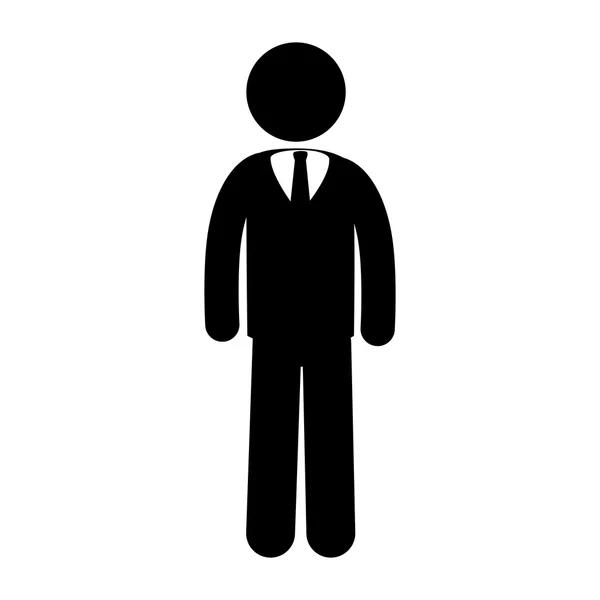 Uomo abito esecutivo cravatta business icon grafica vettoriale — Vettoriale Stock