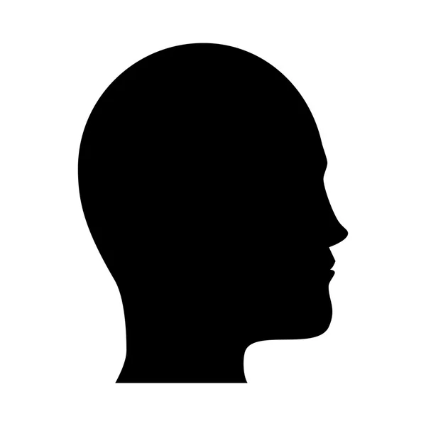 Hombre silueta lado icono de perfil gráfico vectorial — Vector de stock