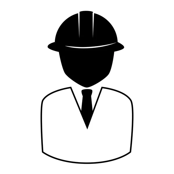 Man suit tie helmet icon vector graphic — Stock Vector