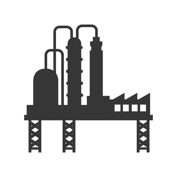 Zakład przemysłu oleju ikona grafiki wektorowej — Wektor stockowy