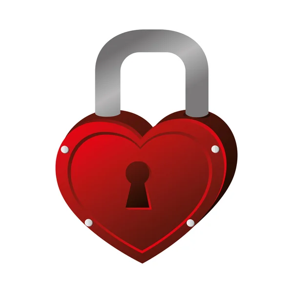 Amor coração bloqueio vetor ícone gráfico — Vetor de Stock