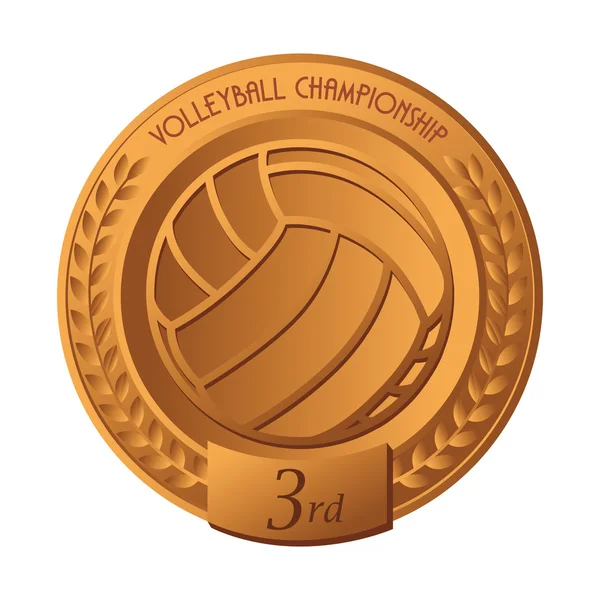 Bola de la medalla de voleibol vector icono gráfico — Vector de stock