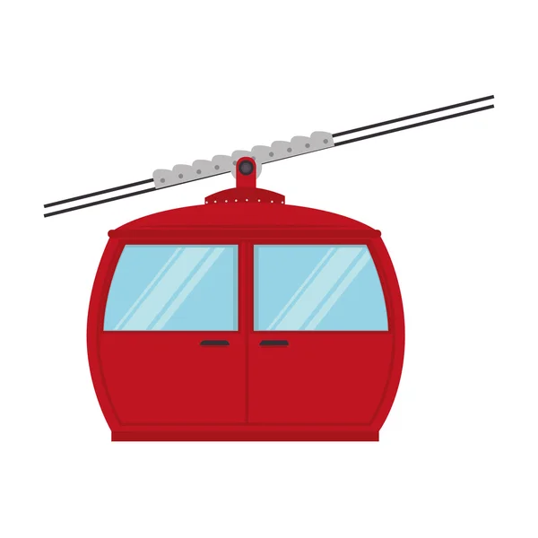 Cable railway transport cabine vector graphic icon — Stock Vector