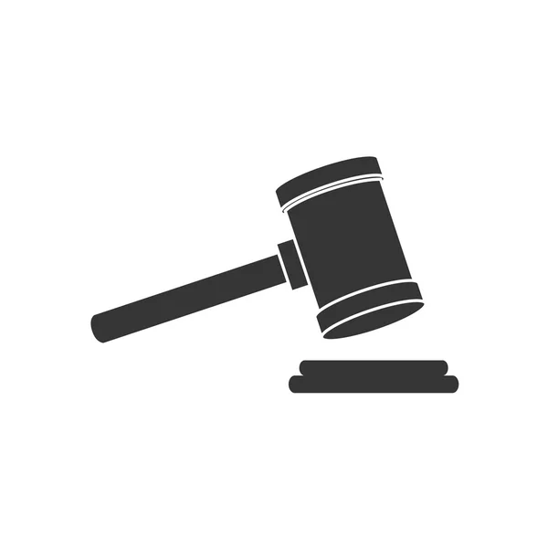 Auction court hammer law vector graphic icon — Stock Vector