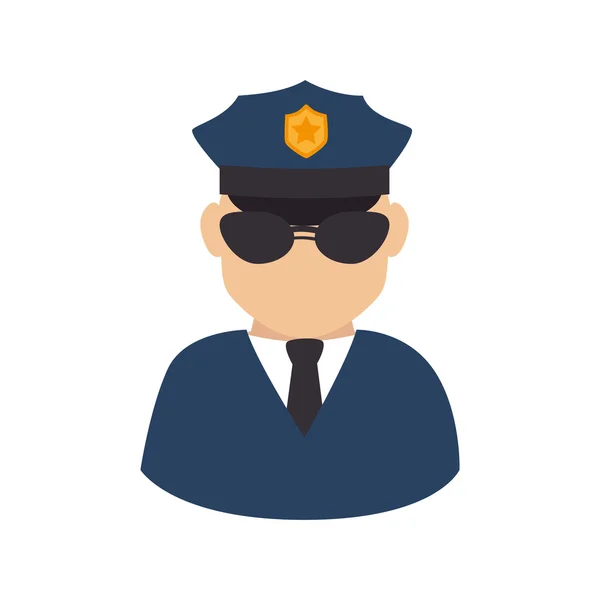 Policía oficial de seguridad vector icono gráfico — Vector de stock