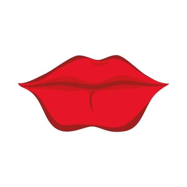 Bocca bacio labbra icona grafica vettoriale — Vettoriale Stock
