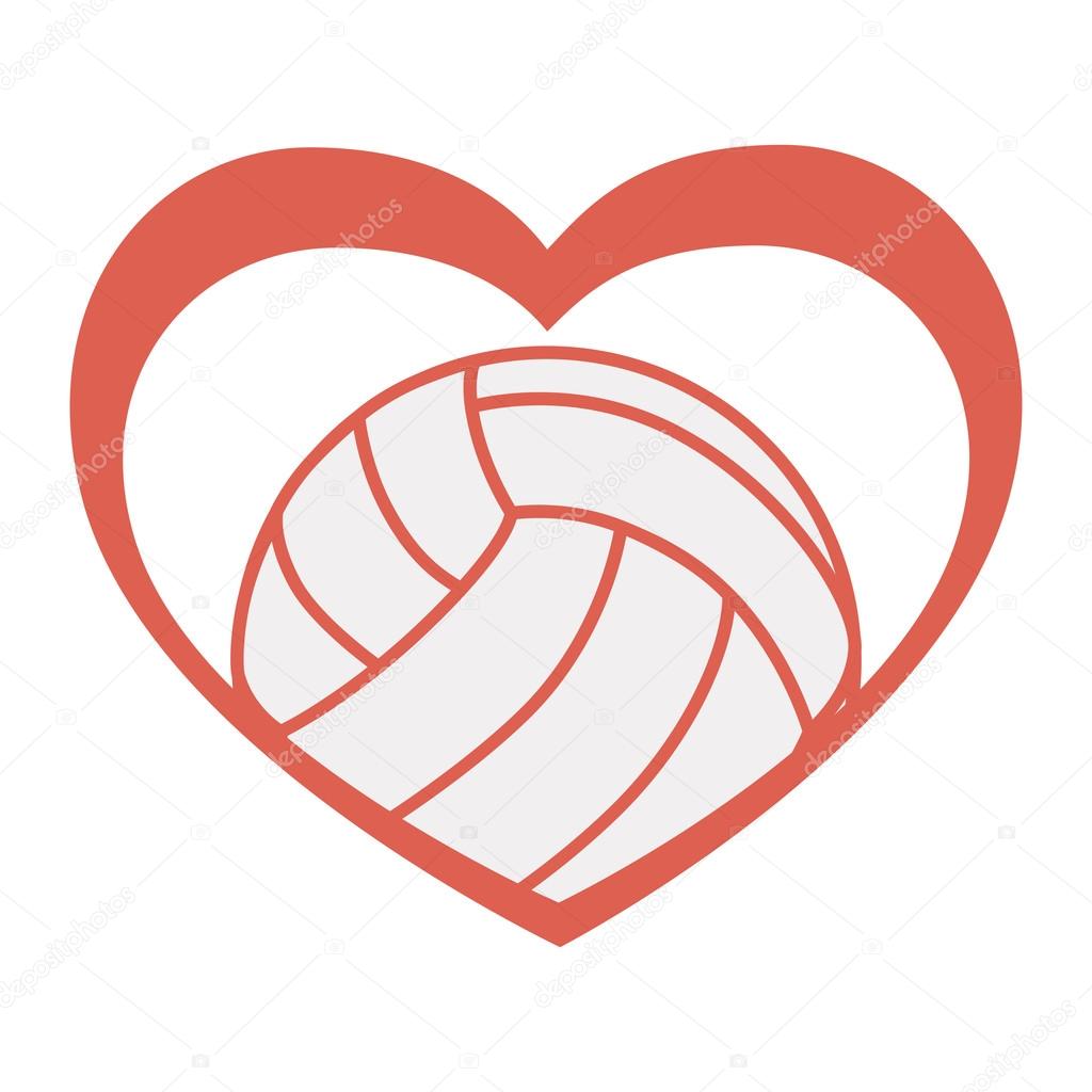 Volleyball love heart vector graphic icon Stock Vector Image by ©yupiramos 119488098