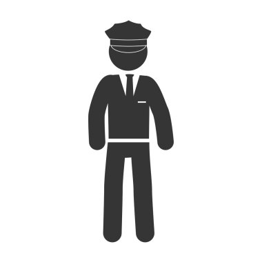 adam çıksa sürücü şapka takım elbise simge vektör grafiği