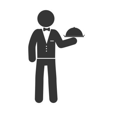 adam otel plat simge vektör grafiği catering garson