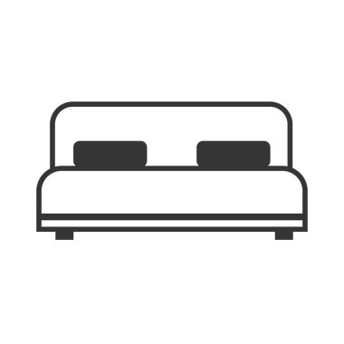 Yatak Çift Kişilik yastık simge vektör grafiği