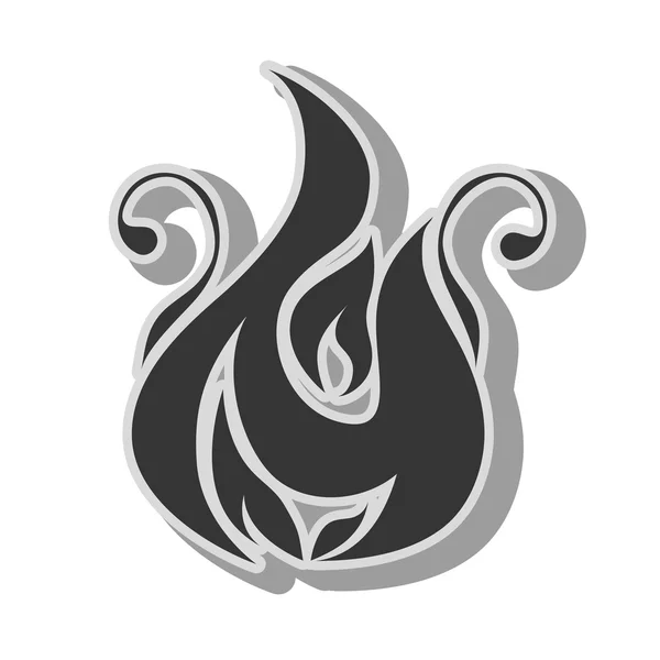 Fiamma fuoco fuoco icona vettoriale grafico — Vettoriale Stock