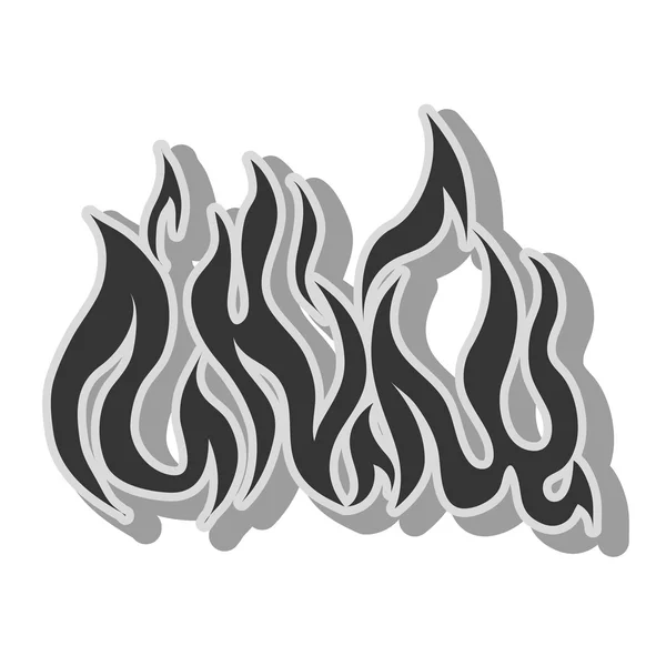 Lågan eld bränna flammande ikonen vektorgrafik — Stock vektor