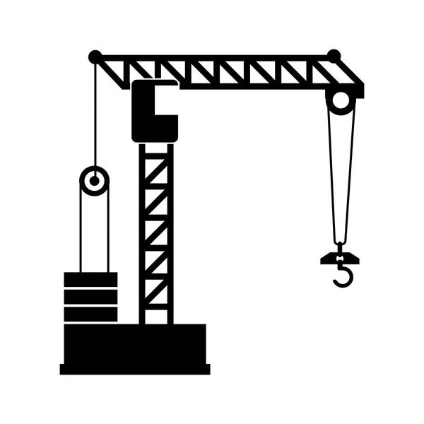 Gru torre gancio meccanico appendere icona grafica vettoriale — Vettoriale Stock