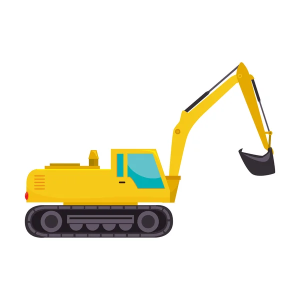 Máquina de caminhão escavadeira ícone gráfico vetor — Vetor de Stock
