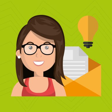 kadın ileti belge simgesi