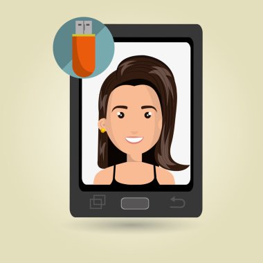 kadın mobil cep telefonu usb