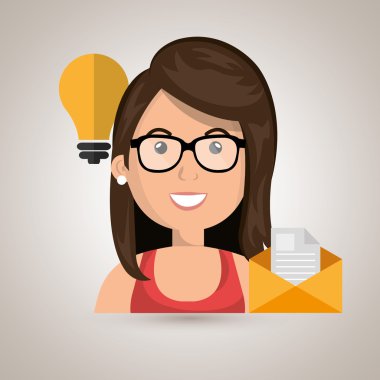 kadın ileti belge simgesi