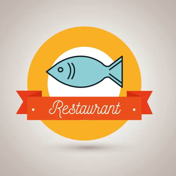 Fish food restauracja ikona — Wektor stockowy