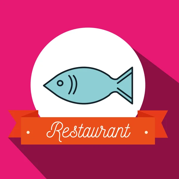 Fish food restauracja ikona — Wektor stockowy