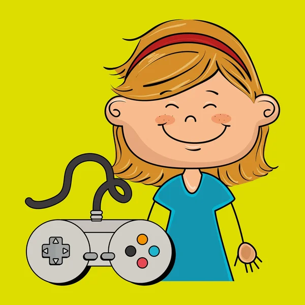 Εικονίδιο ελέγχου παιχνίδι κορίτσι — Διανυσματικό Αρχείο