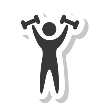 insan siluet güçlü ağırlık kaldırma
