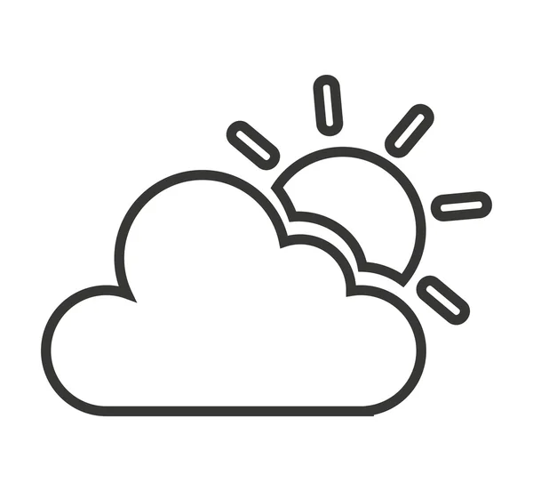 Symbole météo nuage icône isolée — Image vectorielle