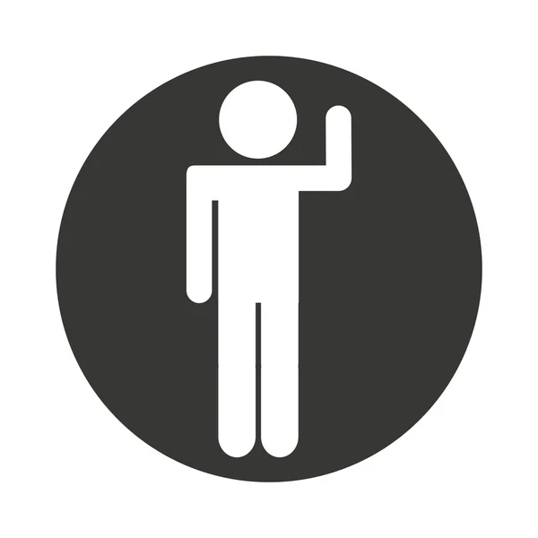 Figura umana silhouette social marketing — Vettoriale Stock