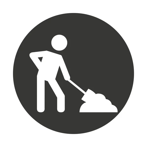 Construction builder silhouette icon — Stock Vector