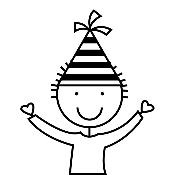 Τα παιδιά με καπέλο εορτασμό συμβαλλόμενων μερών — Διανυσματικό Αρχείο