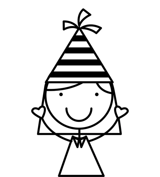 Enfants avec fête chapeau célébration — Image vectorielle