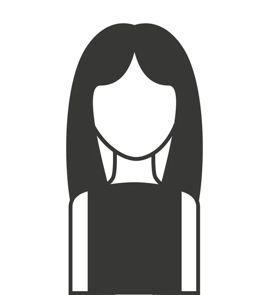 Woman female silhouette icon — Stock Vector