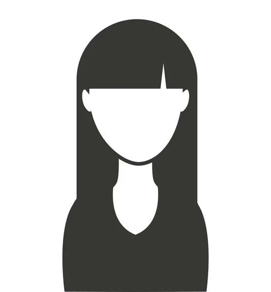Woman female silhouette icon — Stock Vector