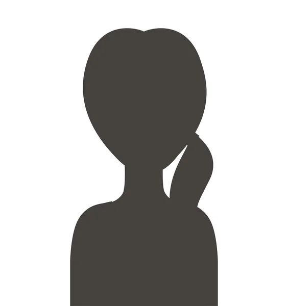 Mujer silueta femenina icono — Vector de stock