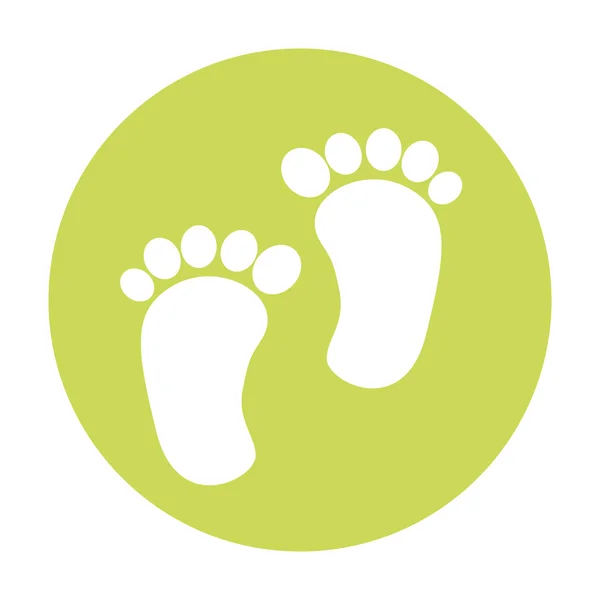 Fußabdruck Baby Ikone isoliert — Stockvektor