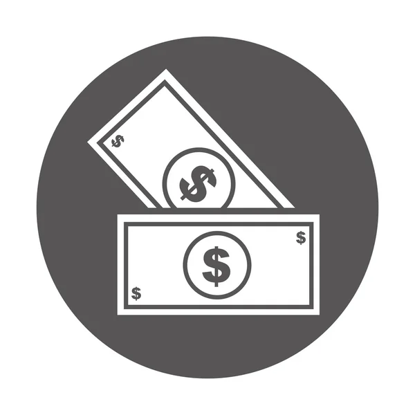 Dólar factura icono de dinero — Vector de stock