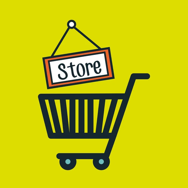 Shopping cart kopen kortingen — Stockvector