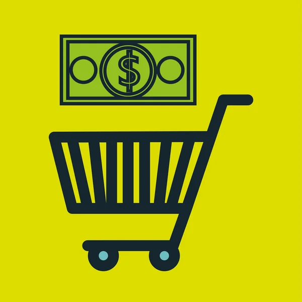 Shopping cart kopen kortingen — Stockvector