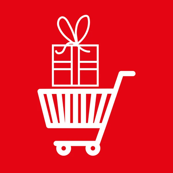 Shopping cart buy discounts — Stock Vector