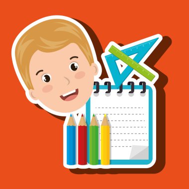 Öğrenci renkleri not defteri fırçalar