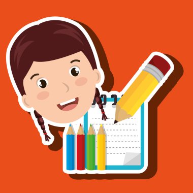 Öğrenci renkleri not defteri fırçalar