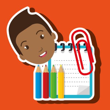 Öğrenci renkleri not defteri fırçalar