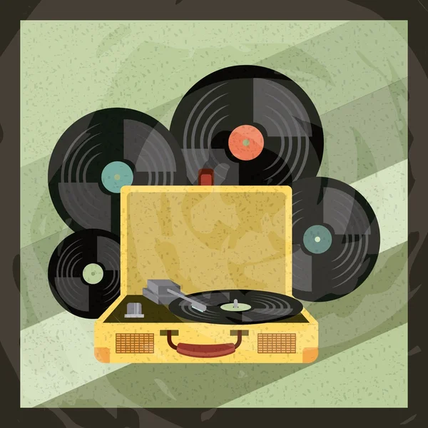 Música vintage viejo popart — Vector de stock