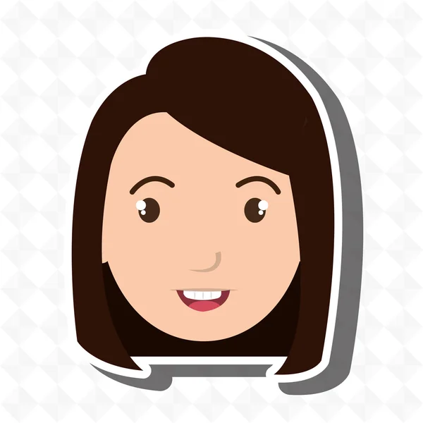 Personaje mujer joven icono — Vector de stock