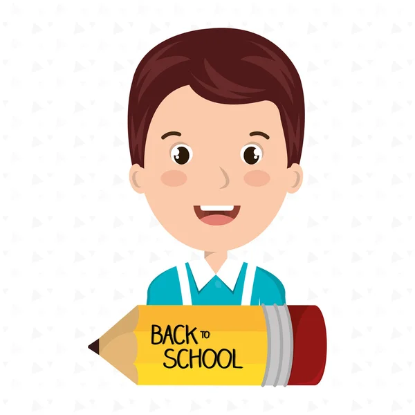 Back school student pencil — Stock Vector