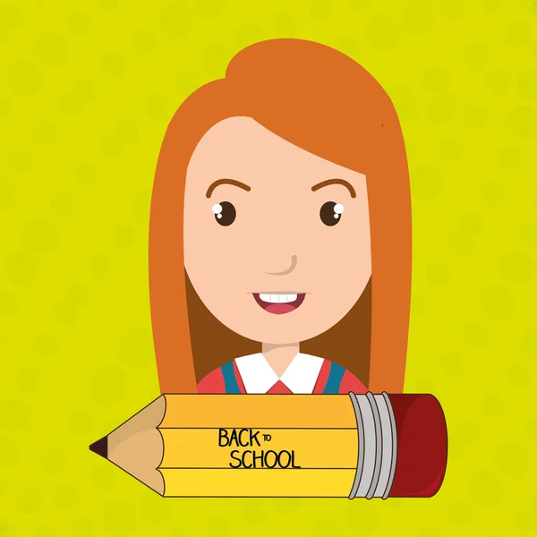 Crayon étudiant back school — Image vectorielle